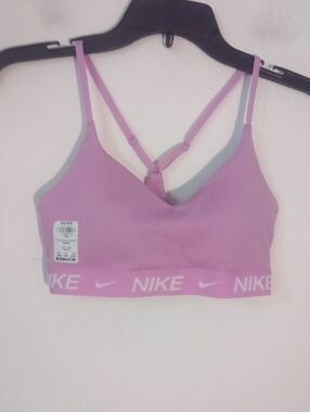 Nike Lavender/Pink Strappy Sports Bra with Logo Band XS NWT $40